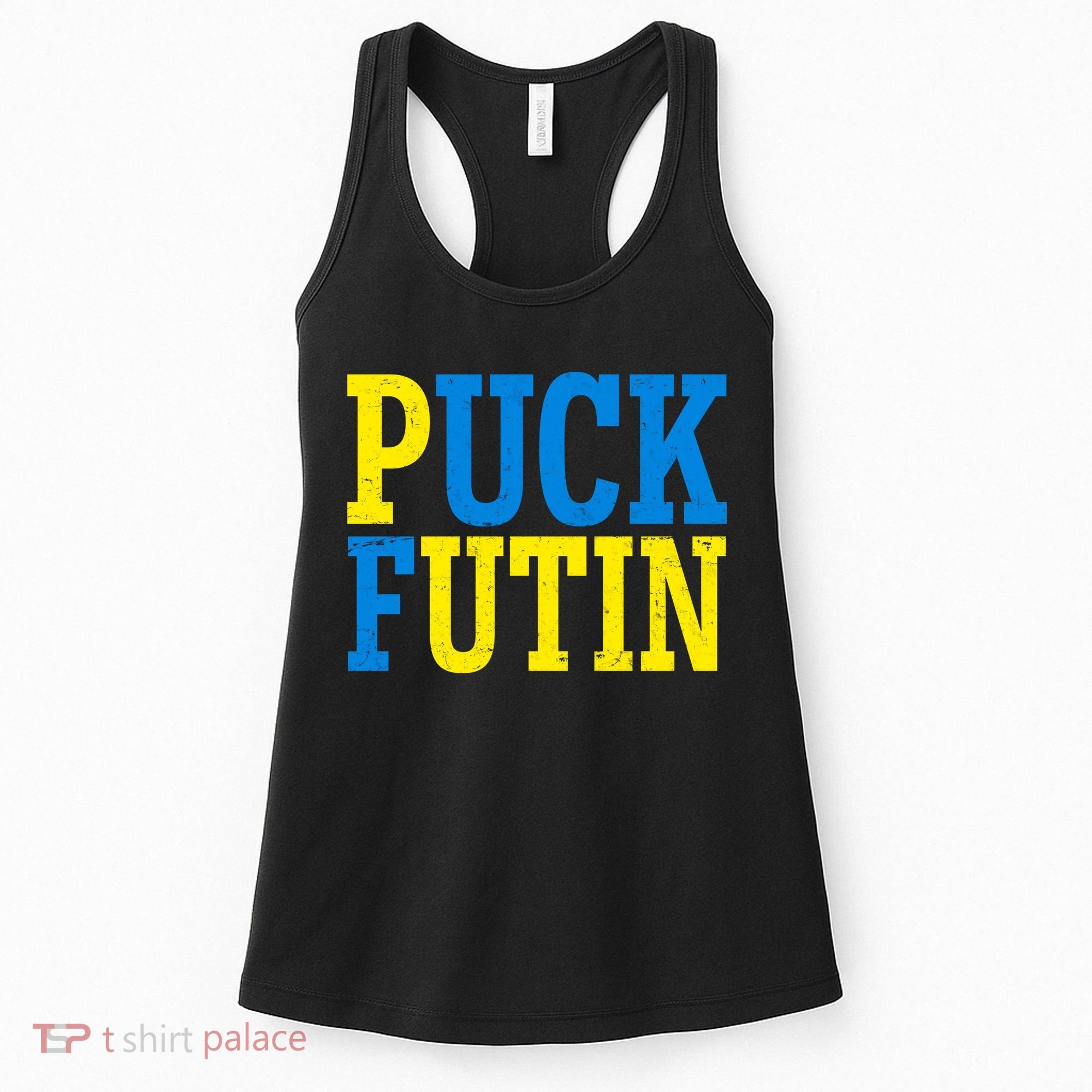 Funny Puck Futin Stand WIth Ukraine Women's Tank Top