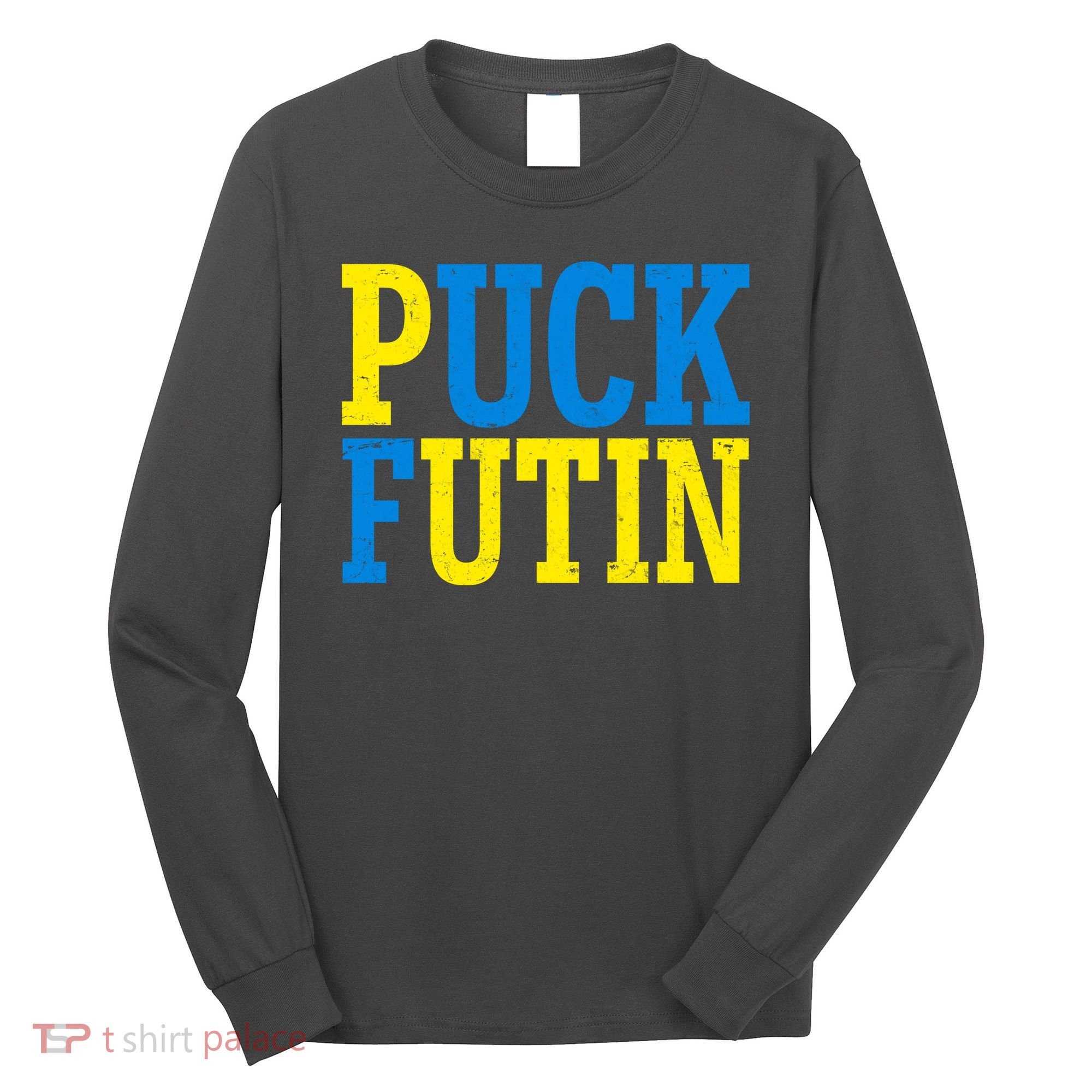 Funny Puck Futin Stand WIth Ukraine Long Sleeve Shirt