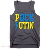 Funny Puck Futin Stand WIth Ukraine Tank Top thumb 0