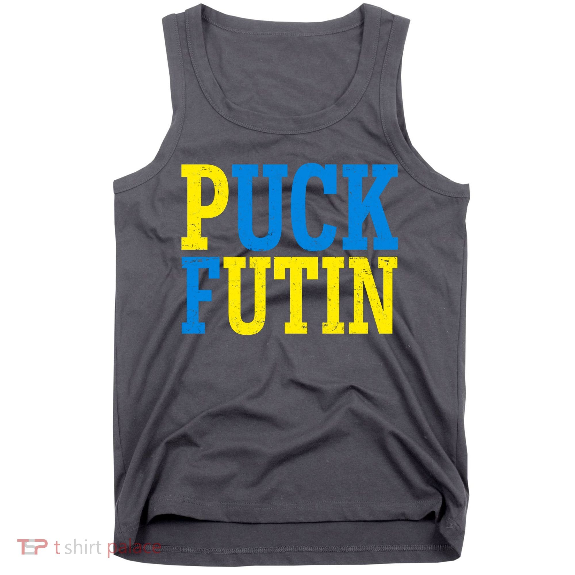 Funny Puck Futin Stand WIth Ukraine Tank Top