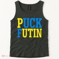 Funny Puck Futin Stand WIth Ukraine Tank Top thumb 2