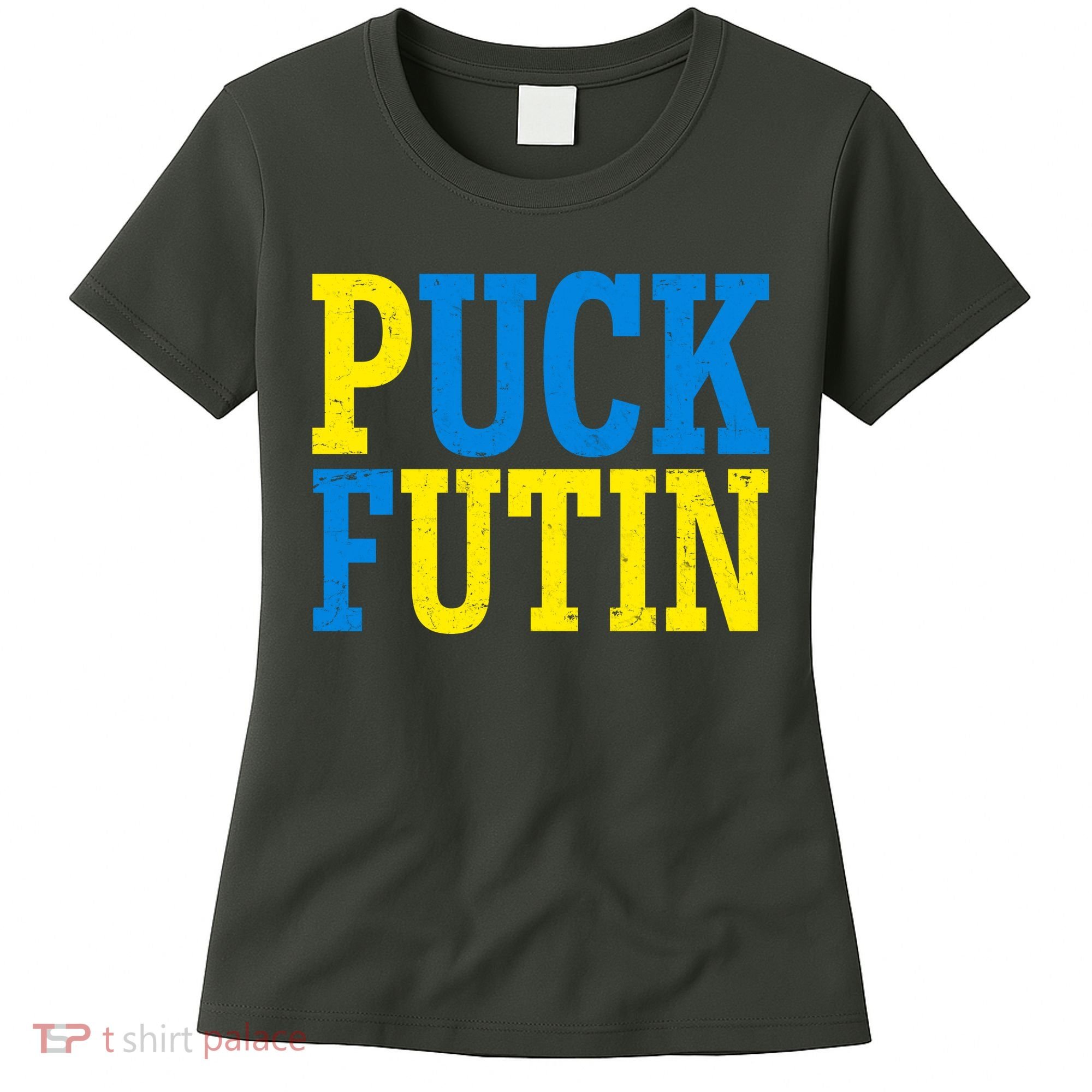 Funny Puck Futin Stand WIth Ukraine Women's T-Shirt