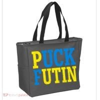 Funny Puck Futin Stand WIth Ukraine Tote Bag thumb 2