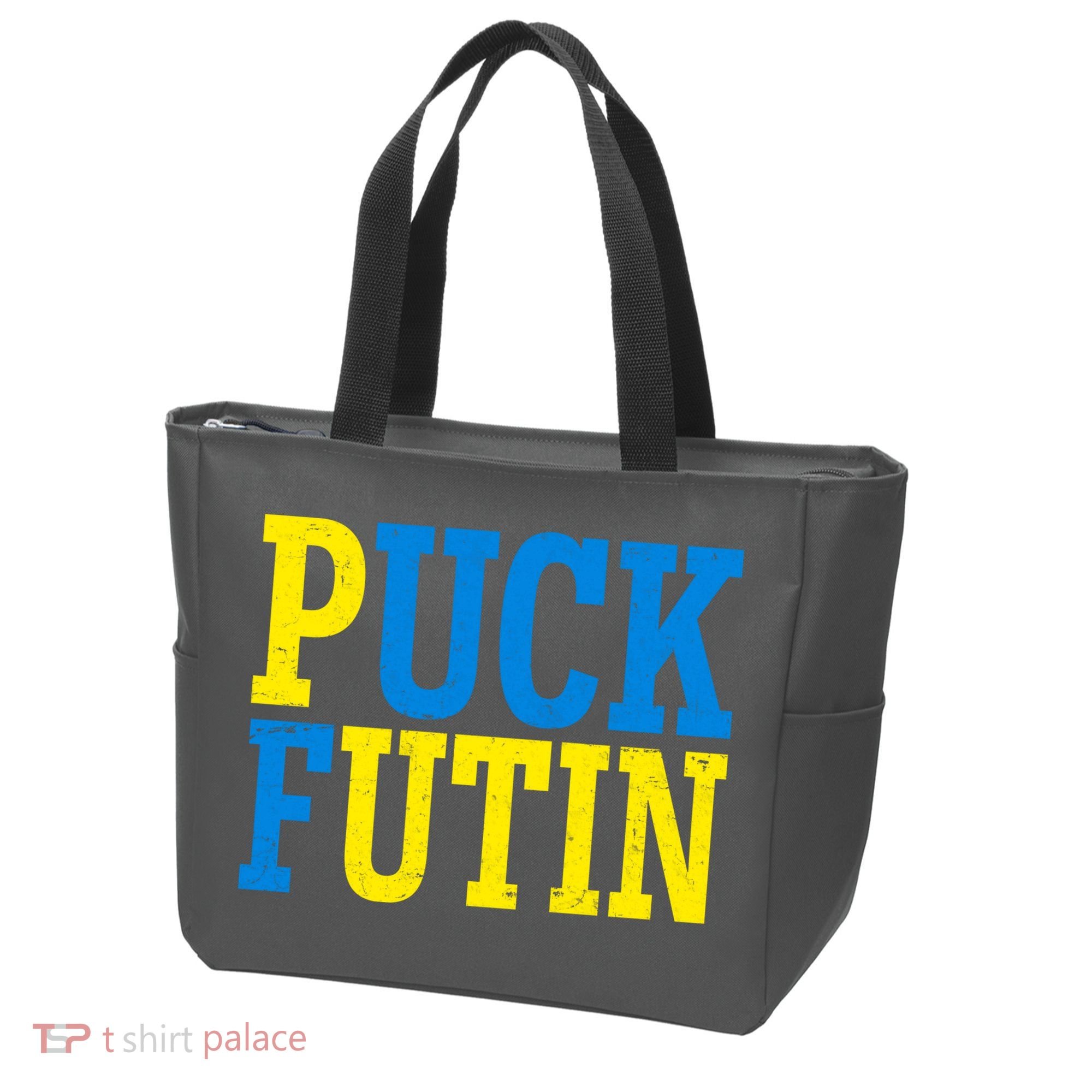Funny Puck Futin Stand WIth Ukraine Tote Bag