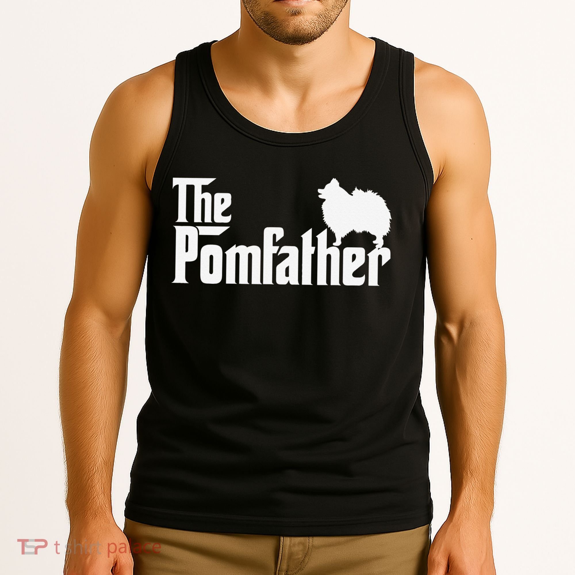 Funny Pomeranian Father Dad The Pom Father Dog Lover Tank Top