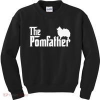 Funny Pomeranian Father Dad The Pom Father Dog Lover Kids Sweatshirt thumb 0