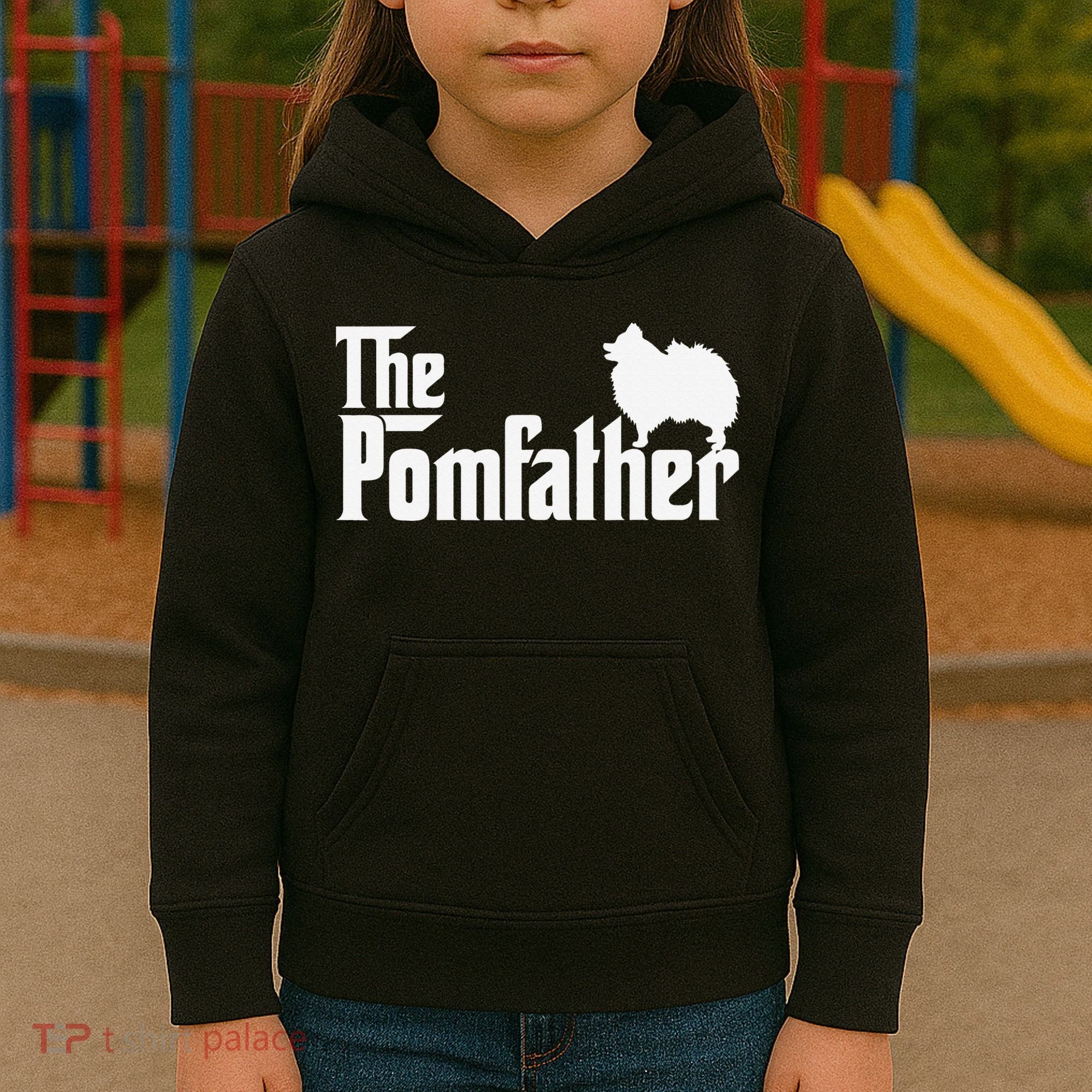 Funny Pomeranian Father Dad The Pom Father Dog Lover Kids Hoodie