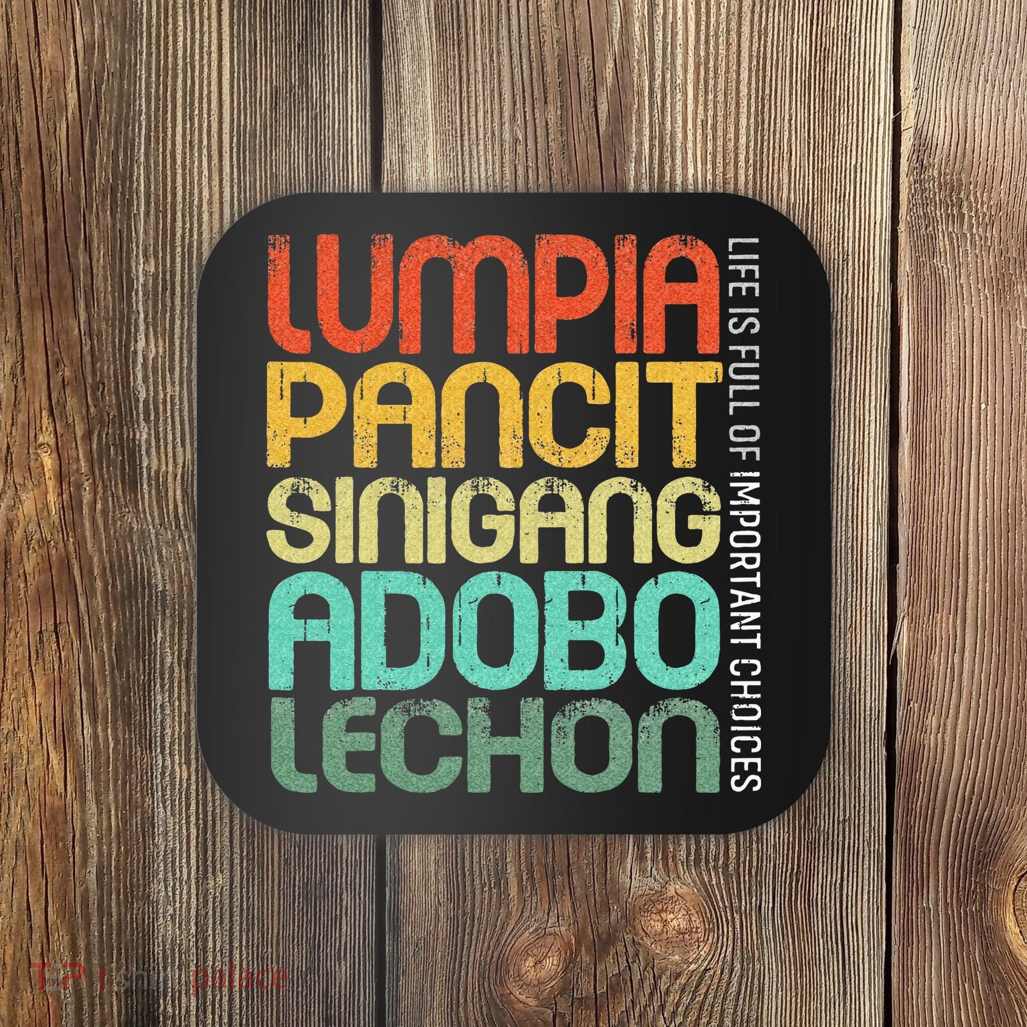 Filipino Philippine Food Lumpia Pancit Sinigang Adobo Lechon Coaster