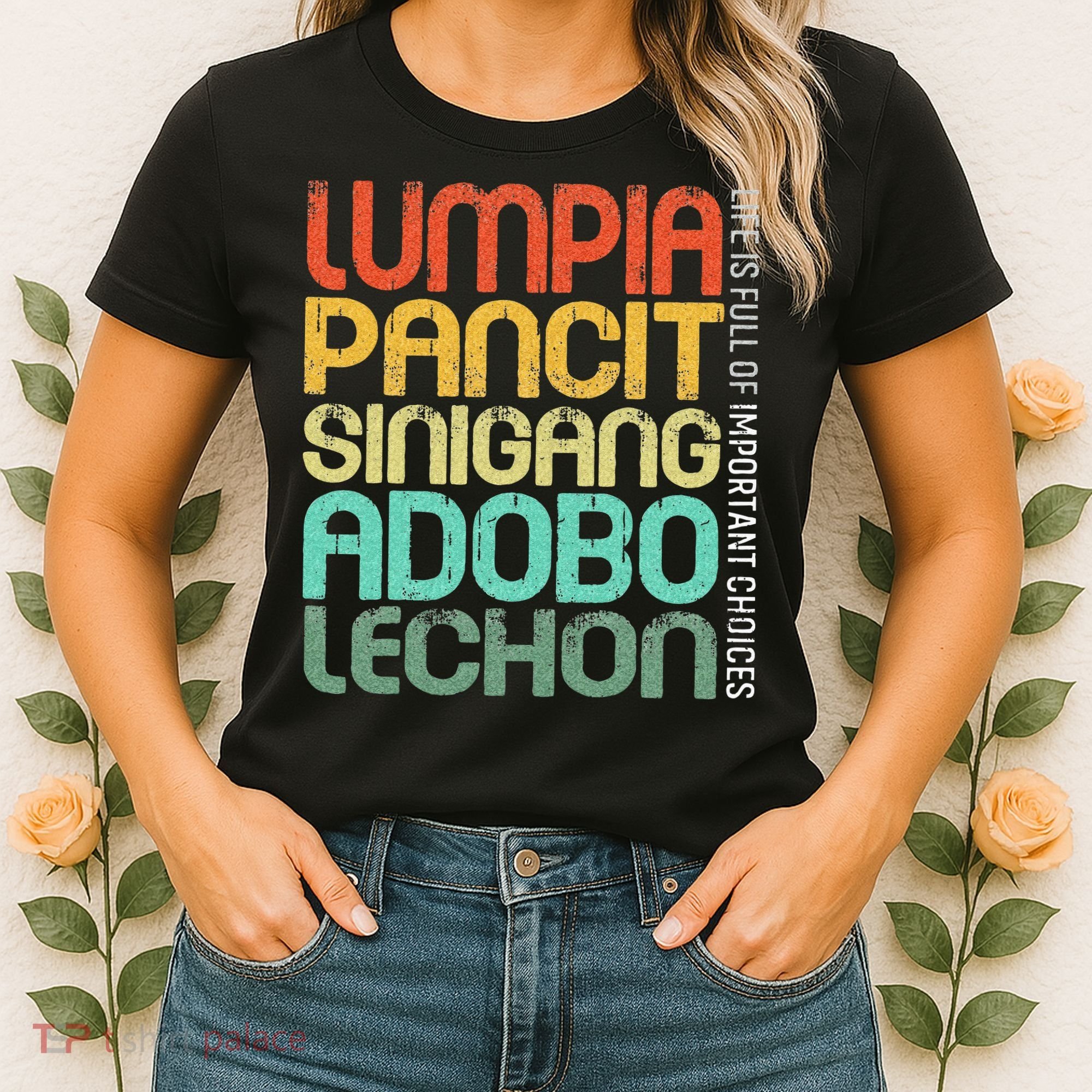 Filipino Philippine Food Lumpia Pancit Sinigang Adobo Lechon Women's T-Shirt