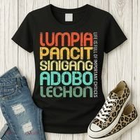 Filipino Philippine Food Lumpia Pancit Sinigang Adobo Lechon Women's T-Shirt thumb 3