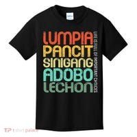 Filipino Philippine Food Lumpia Pancit Sinigang Adobo Lechon Kids T-Shirt thumb 0