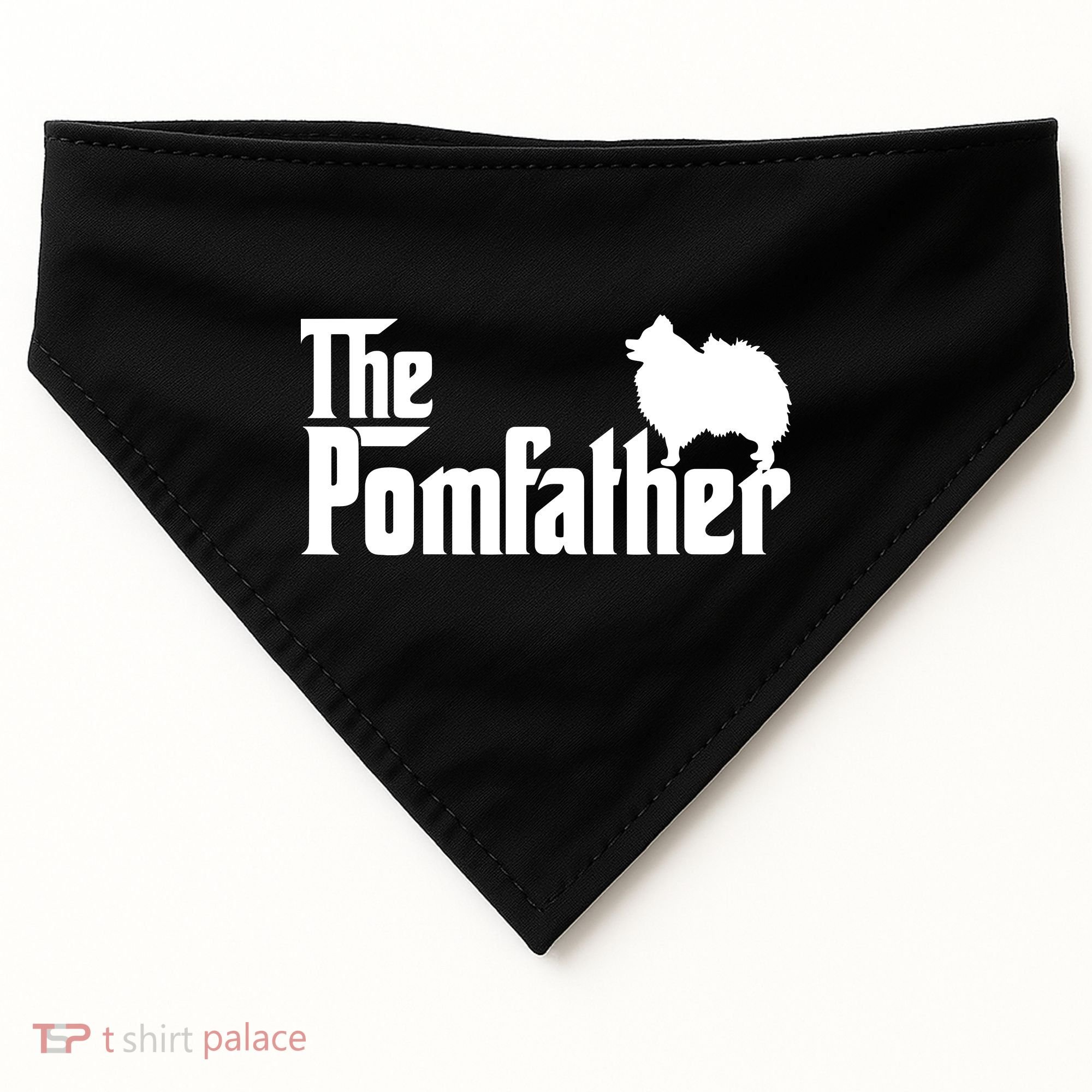 Funny Pomeranian Father Dad The Pom Father Dog Lover USA-Made Doggie Bandana