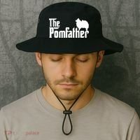 Funny Pomeranian Father Dad The Pom Father Dog Lover Bucket Hat thumb 2