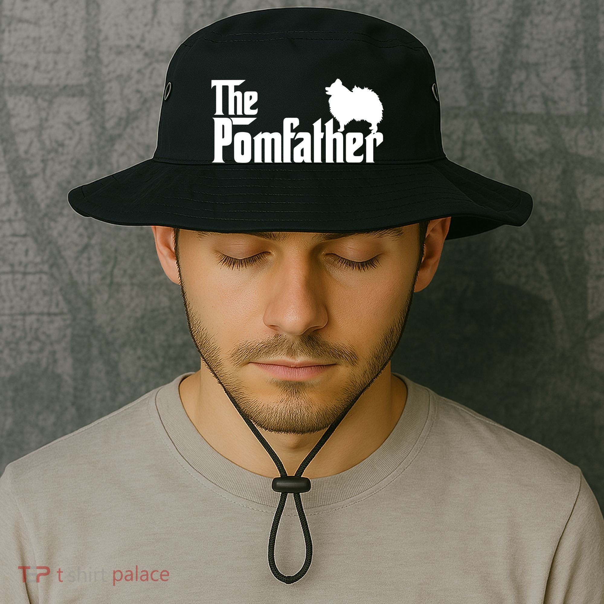 Funny Pomeranian Father Dad The Pom Father Dog Lover Bucket Hat