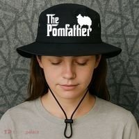 Funny Pomeranian Father Dad The Pom Father Dog Lover Bucket Hat thumb 3