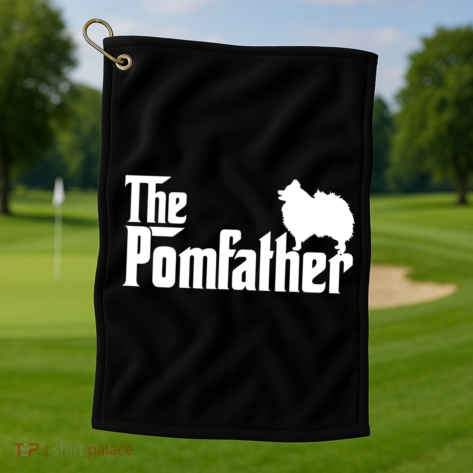 Funny Pomeranian Father Dad The Pom Father Dog Lover Golf Towel