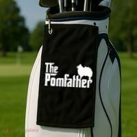 Funny Pomeranian Father Dad The Pom Father Dog Lover Golf Towel thumb 2