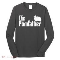 Funny Pomeranian Father Dad The Pom Father Dog Lover Long Sleeve Shirt thumb 0