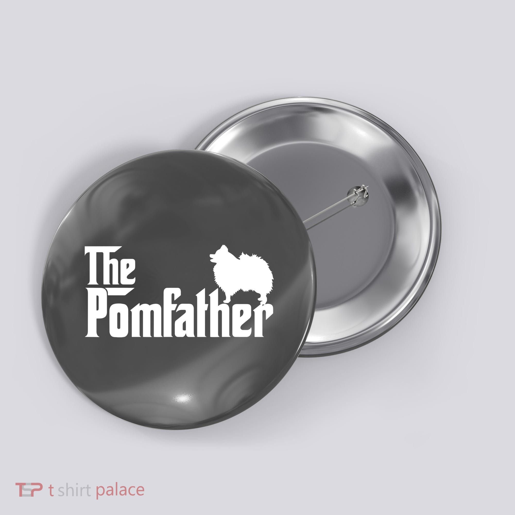 Funny Pomeranian Father Dad The Pom Father Dog Lover Button