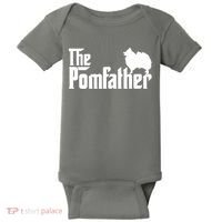 Funny Pomeranian Father Dad The Pom Father Dog Lover Baby Bodysuit thumb 0