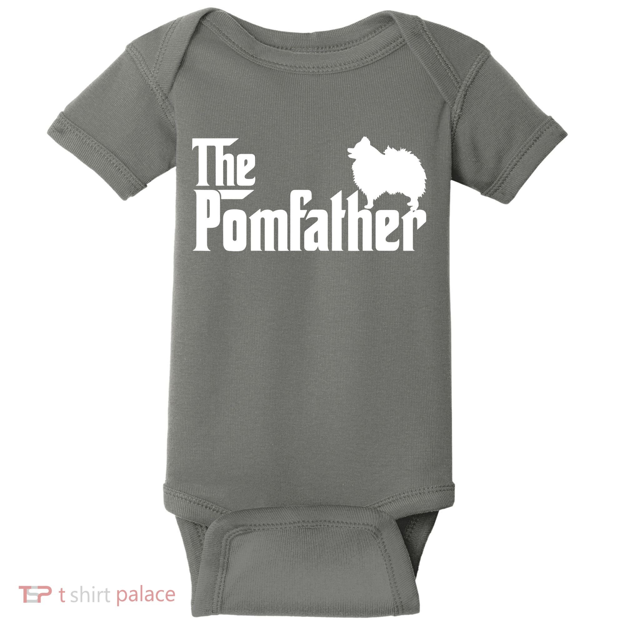 Funny Pomeranian Father Dad The Pom Father Dog Lover Baby Bodysuit
