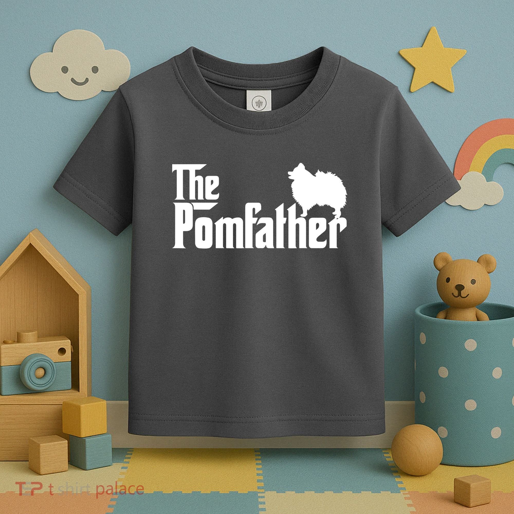 Funny Pomeranian Father Dad The Pom Father Dog Lover Toddler T-Shirt