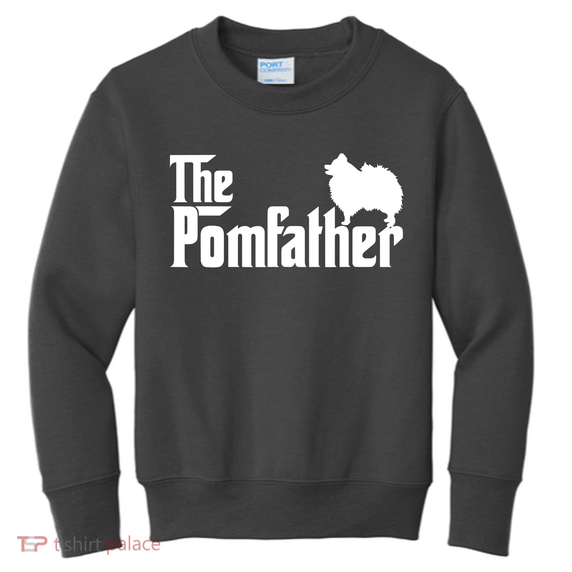 Funny Pomeranian Father Dad The Pom Father Dog Lover Kids Sweatshirt