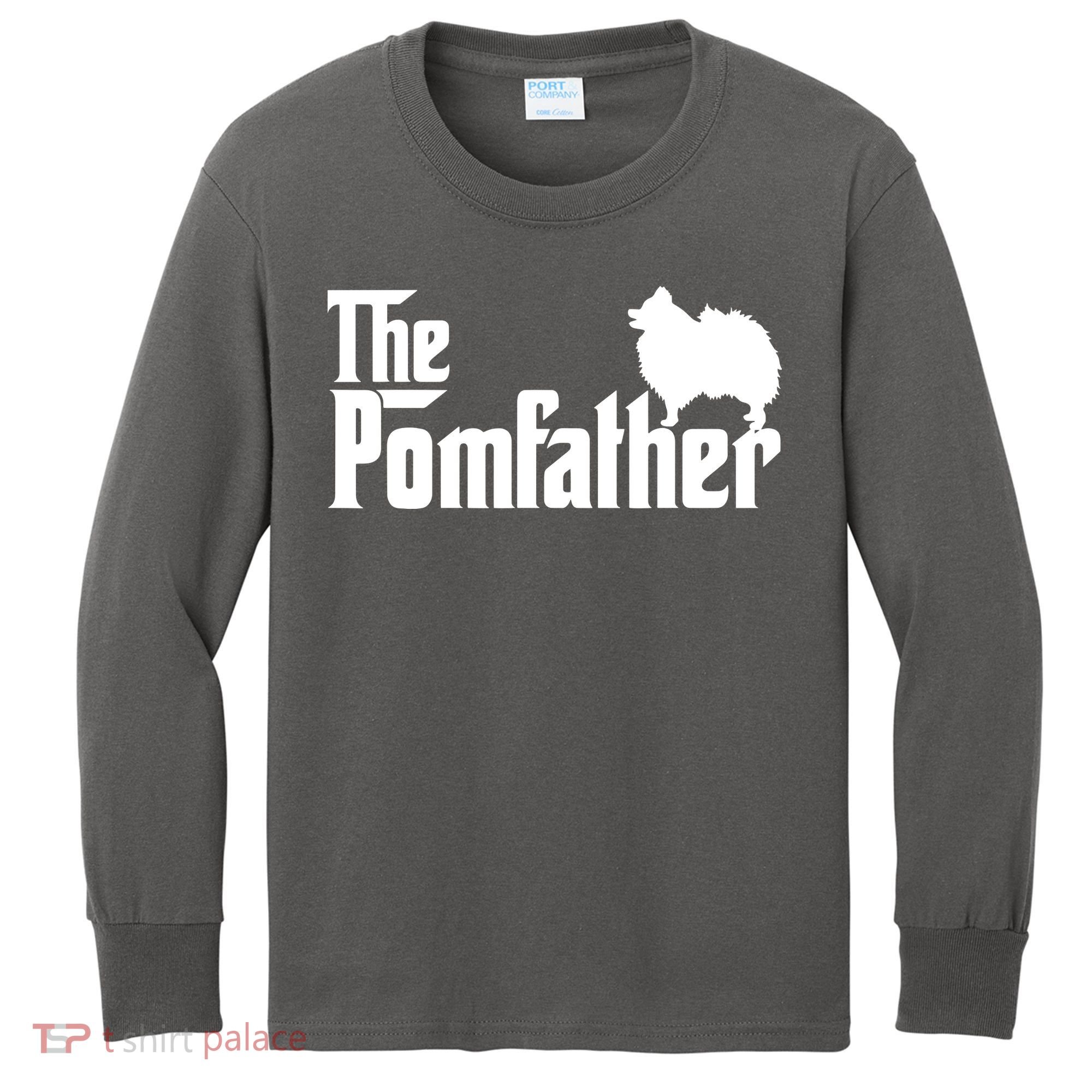 Funny Pomeranian Father Dad The Pom Father Dog Lover Kids Long Sleeve Shirt