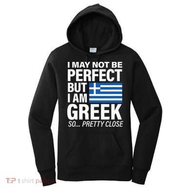 Funny Perfect Greek Flag I Love Greece Women's Hoodie