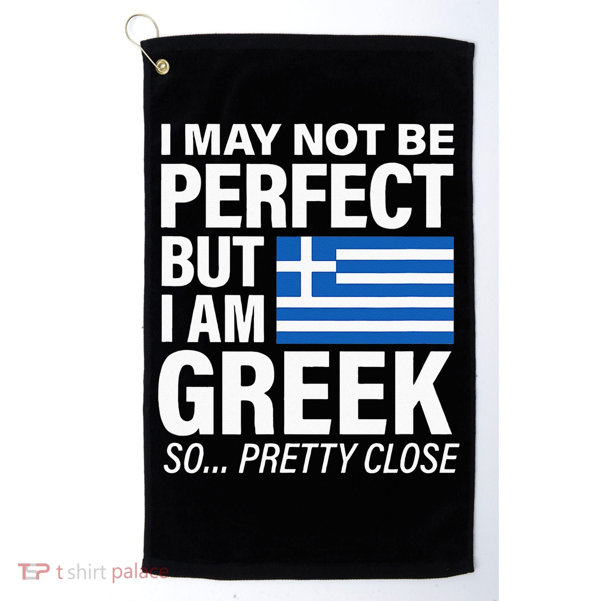 Funny Perfect Greek Flag I Love Greece Golf Towel