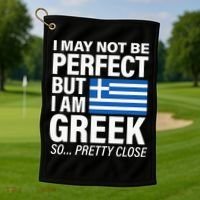 Funny Perfect Greek Flag I Love Greece Golf Towel thumb 1