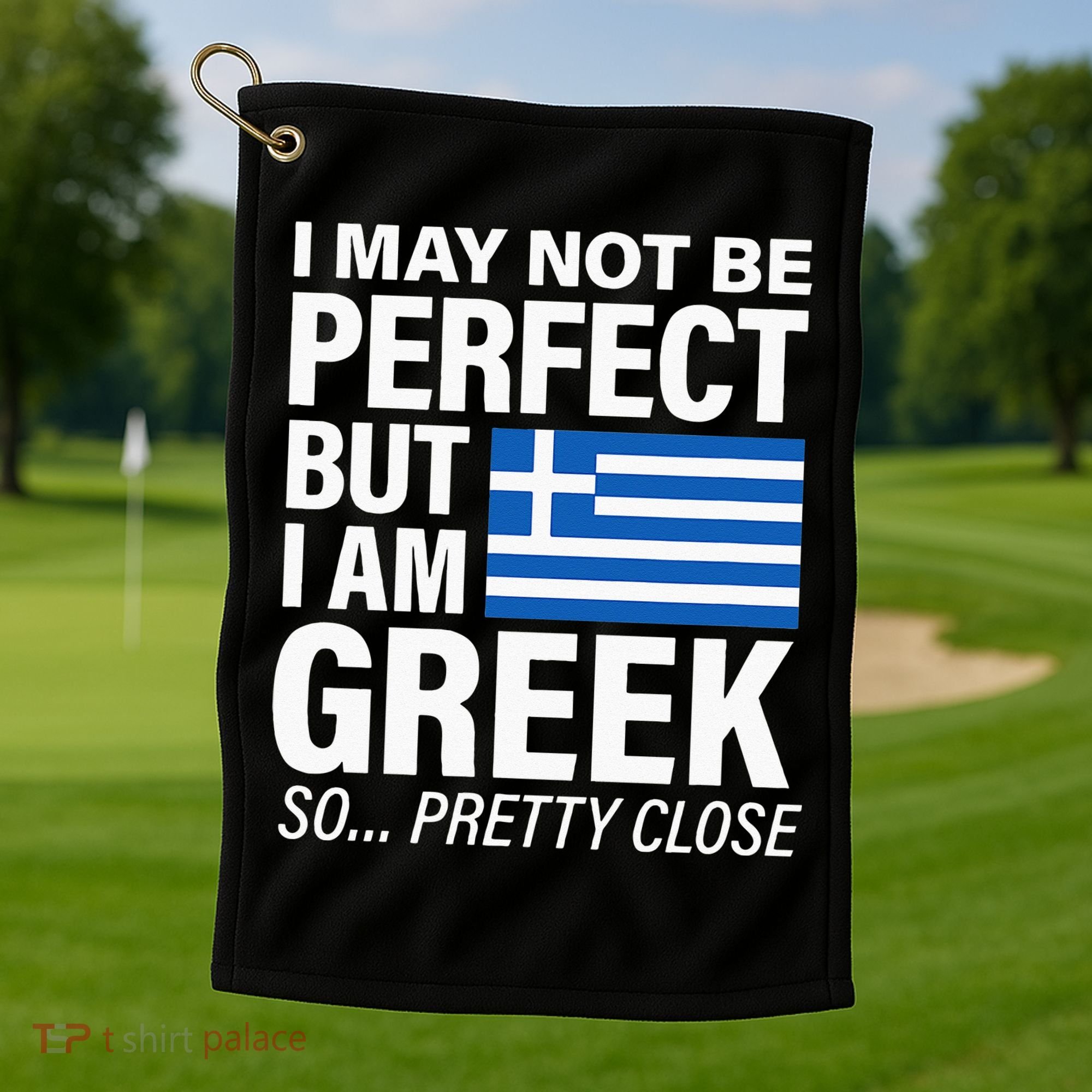Funny Perfect Greek Flag I Love Greece Golf Towel