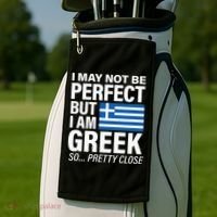 Funny Perfect Greek Flag I Love Greece Golf Towel thumb 2