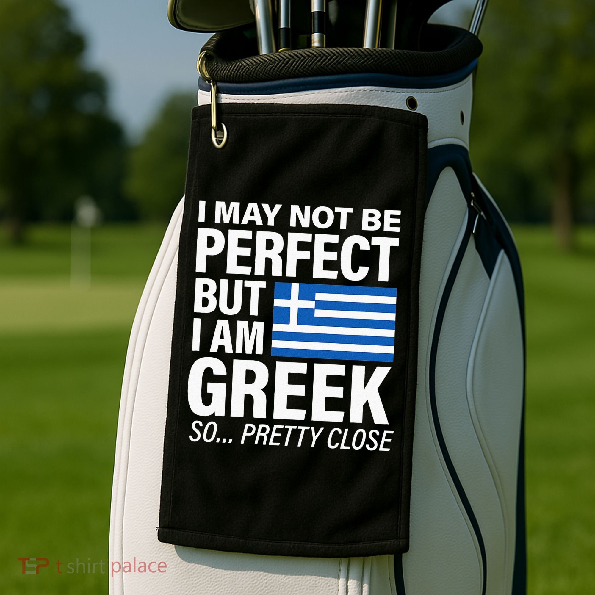 Funny Perfect Greek Flag I Love Greece Golf Towel