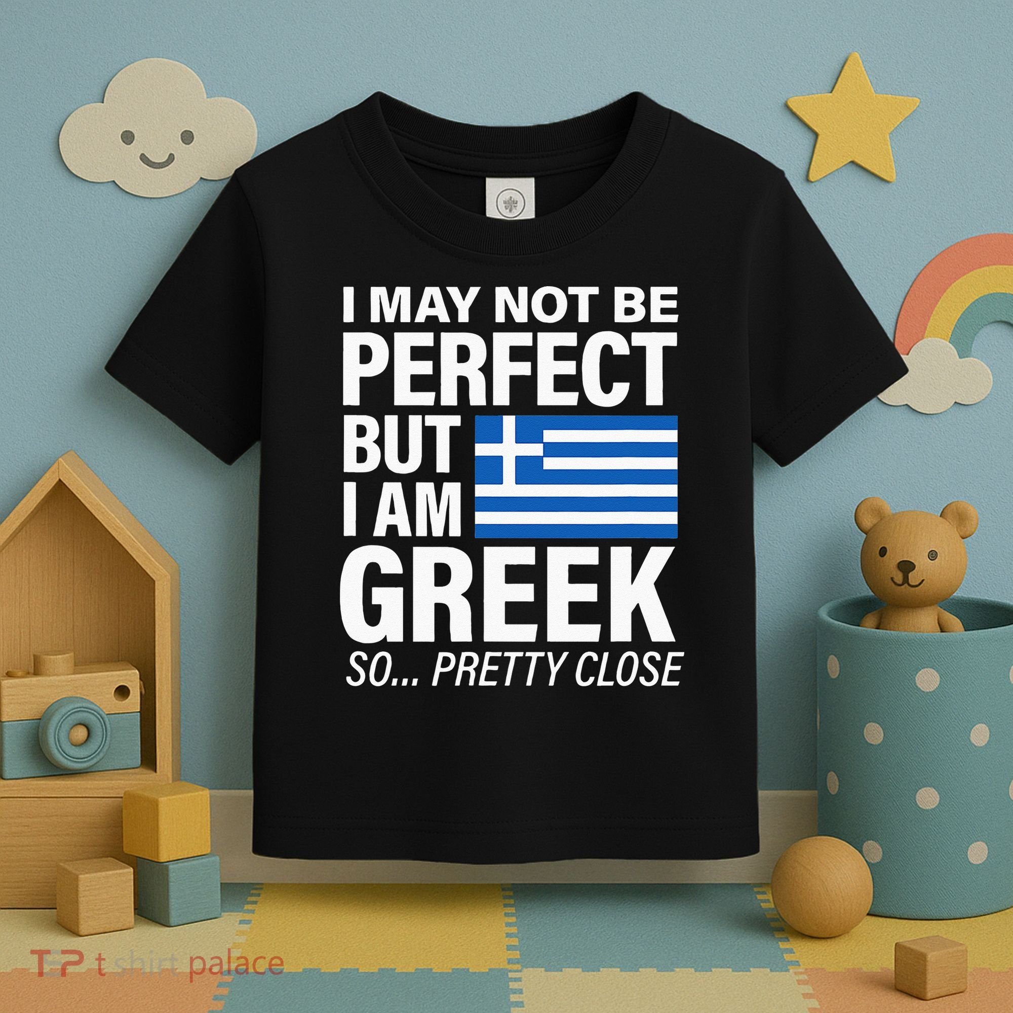 Funny Perfect Greek Flag I Love Greece Toddler T-Shirt