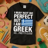 Funny Perfect Greek Flag I Love Greece Kids T-Shirt thumb 3
