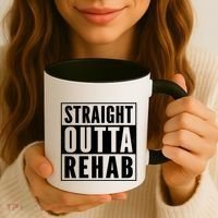 Funny Patient Get Well Gag Gift Straight Outta Rehab Cute Gift Coffee Mug thumb 3