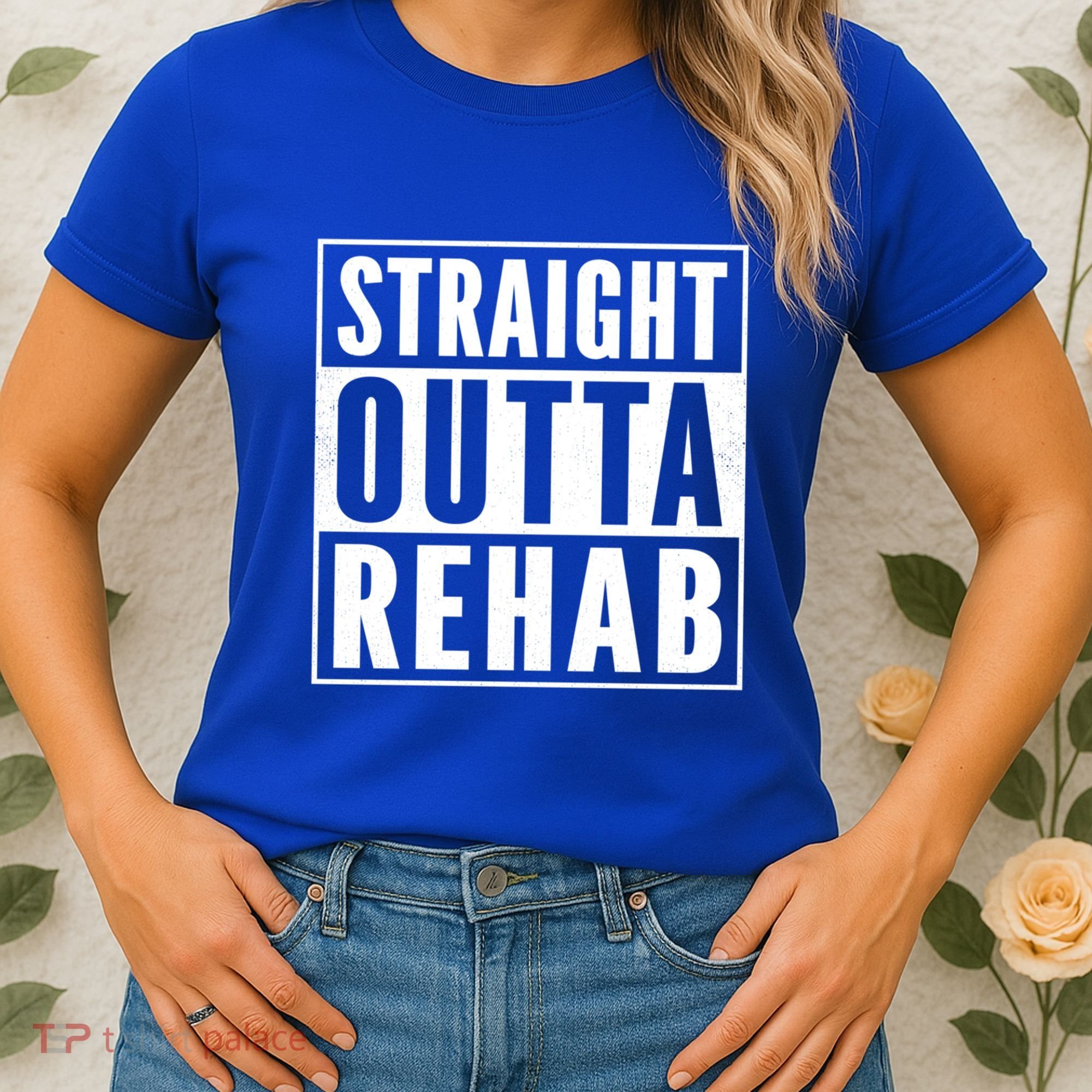 Funny Patient Get Well Gag Gift Straight Outta Rehab Cute Gift Women's T-Shirt