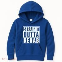 Funny Patient Get Well Gag Gift Straight Outta Rehab Cute Gift Kids Hoodie thumb 0