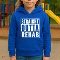 Funny Patient Get Well Gag Gift Straight Outta Rehab Cute Gift Kids Hoodie thumb 3