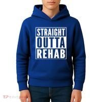 Funny Patient Get Well Gag Gift Straight Outta Rehab Cute Gift Kids Hoodie thumb 4