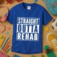 Funny Patient Get Well Gag Gift Straight Outta Rehab Cute Gift Kids T-Shirt thumb 3