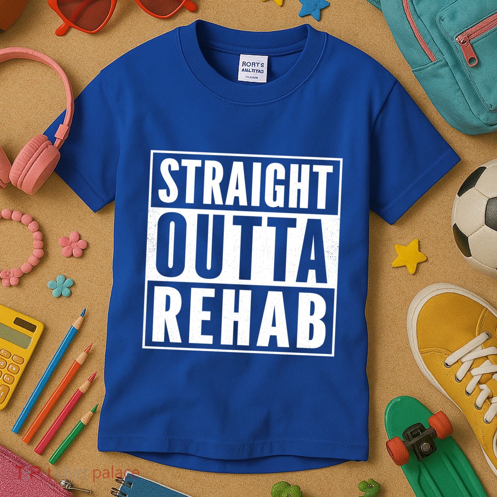 Funny Patient Get Well Gag Gift Straight Outta Rehab Cute Gift Kids T-Shirt
