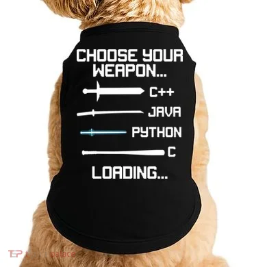 Funny Programmer Geek Java C Programming Doggie Tank