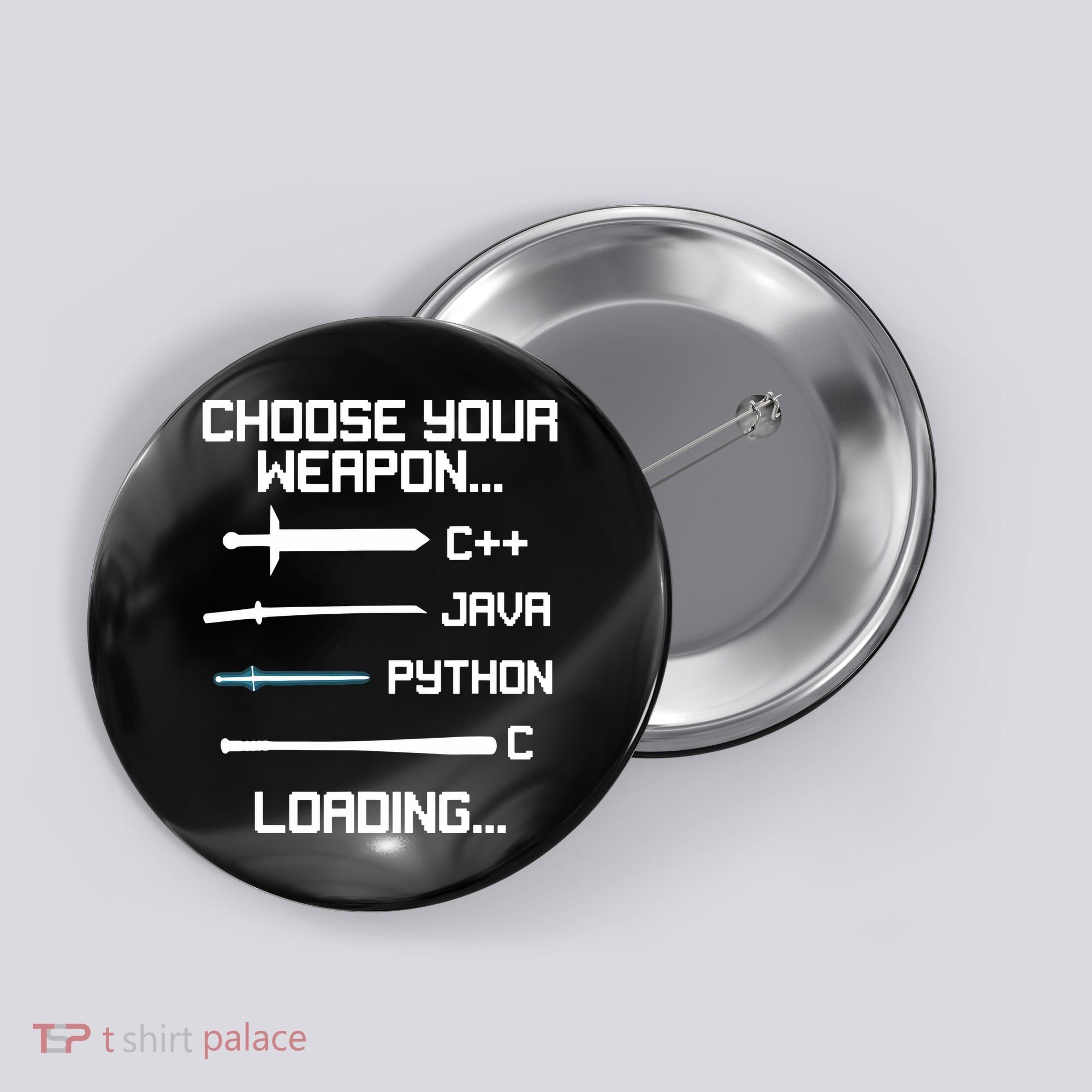 Funny Programmer Geek Java C Programming Button