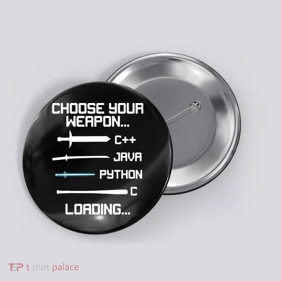 Funny Programmer Geek Java C Programming Button