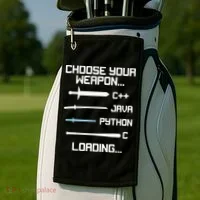Funny Programmer Geek Java C Programming Golf Towel thumb 2