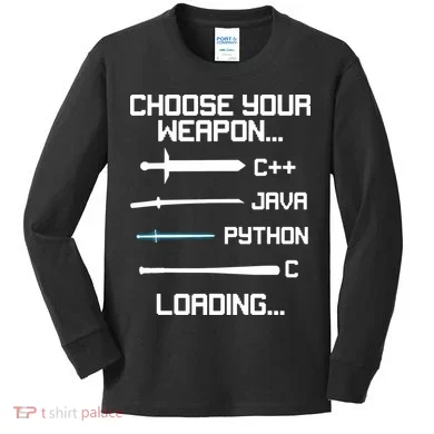 Funny Programmer Geek Java C Programming Kids Long Sleeve Shirt