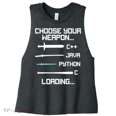 Funny Programmer Geek Java C Programming Women's Racerback Cropped Tank