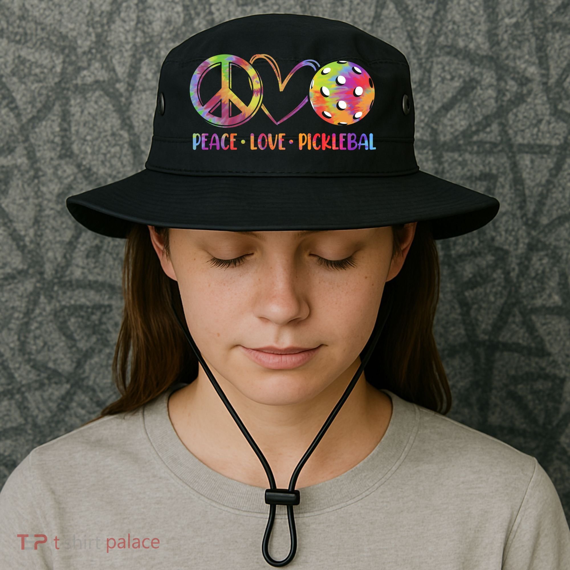 Funny Pickleball Gift Retired Ladies Peace Love Pickleball Gift Bucket Hat